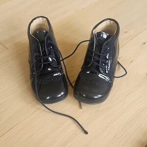Panache Kids Navy Patent  Boots Size 10/ 27